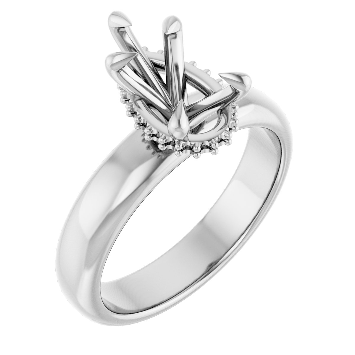 Claw-Prong Hidden Halo-Style Engagement Ring