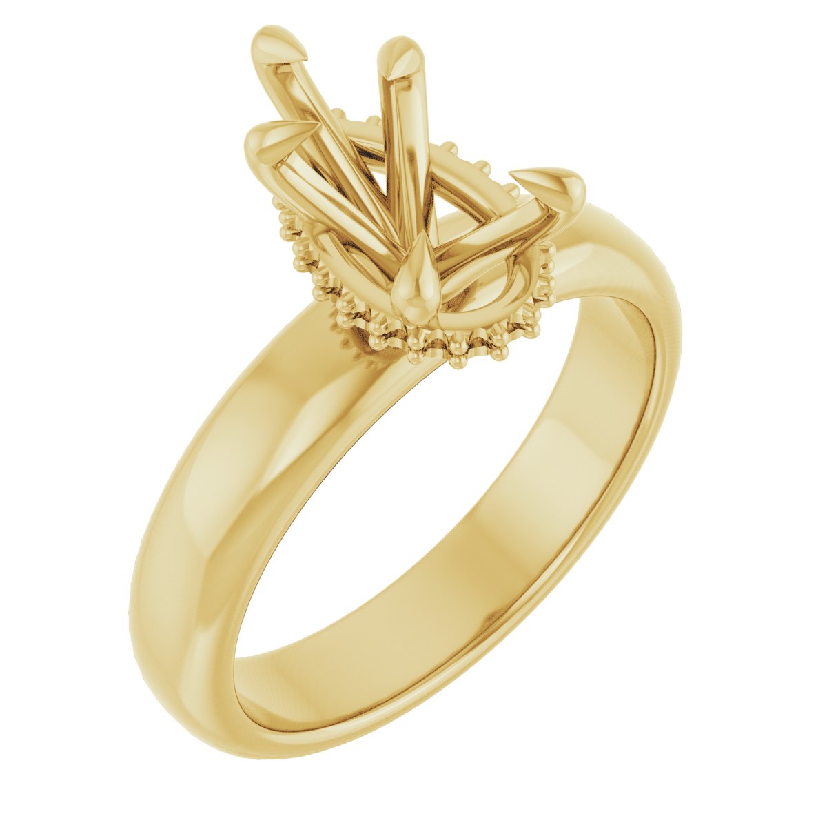 Claw-Prong Hidden Halo-Style Engagement Ring