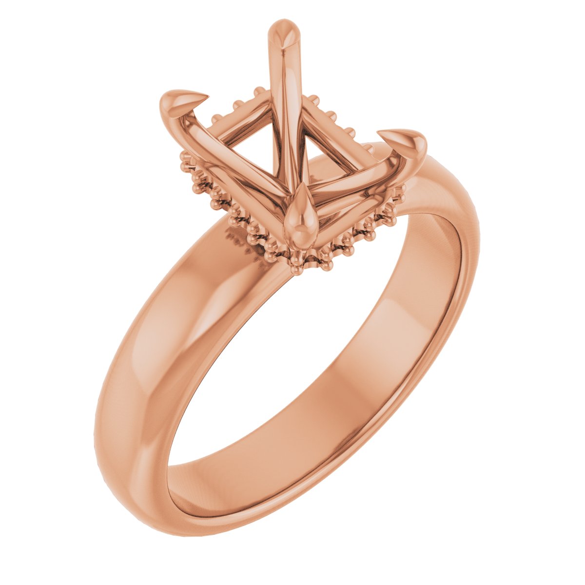Claw-Prong Hidden Halo-Style Engagement Ring