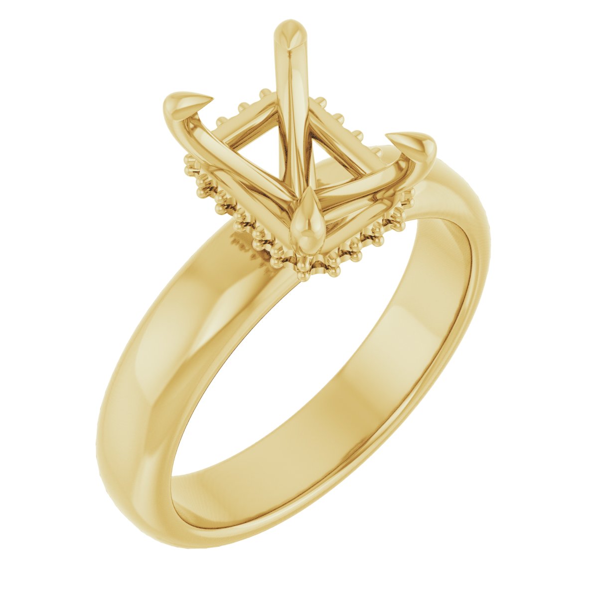Claw-Prong Hidden Halo-Style Engagement Ring