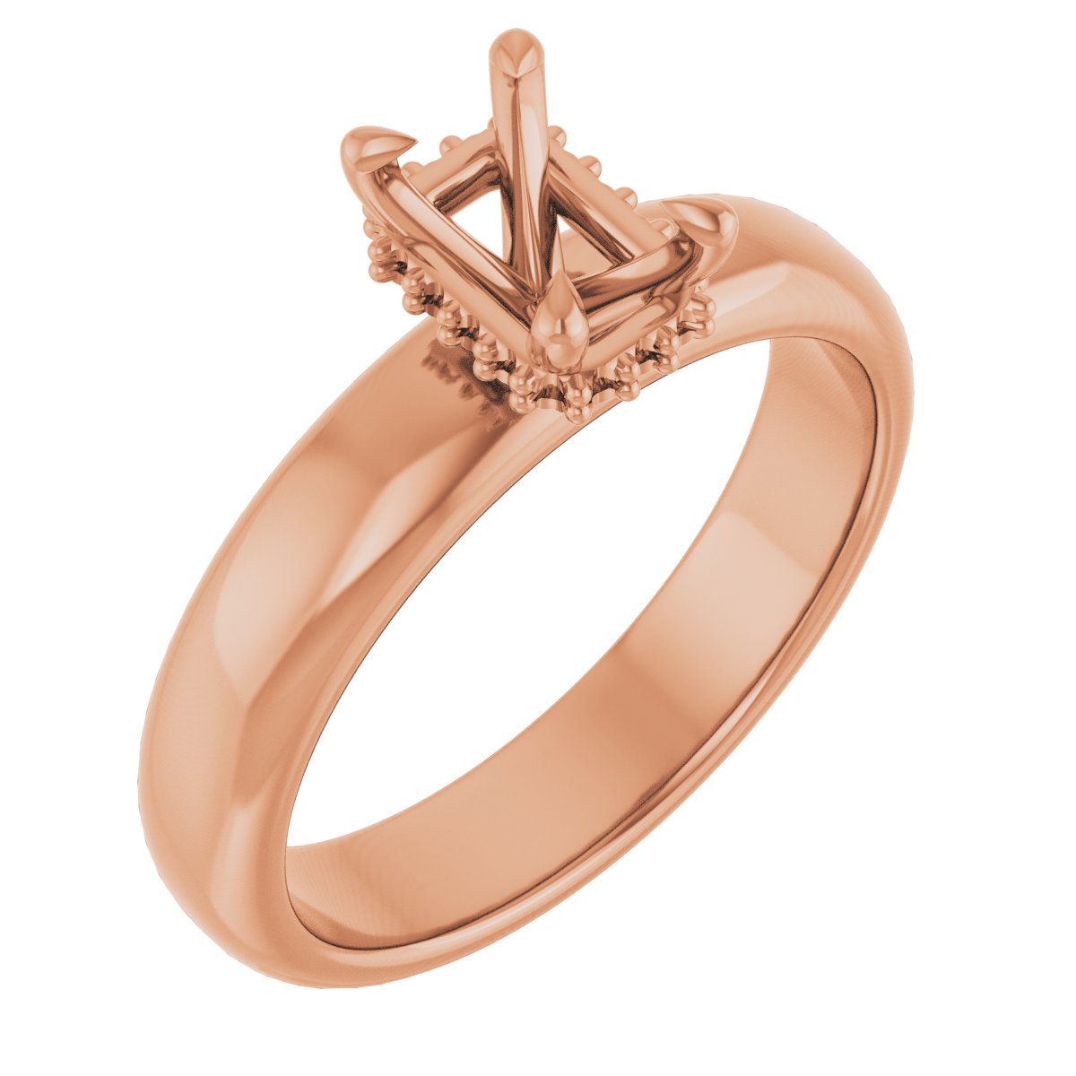 Claw-Prong Hidden Halo-Style Engagement Ring