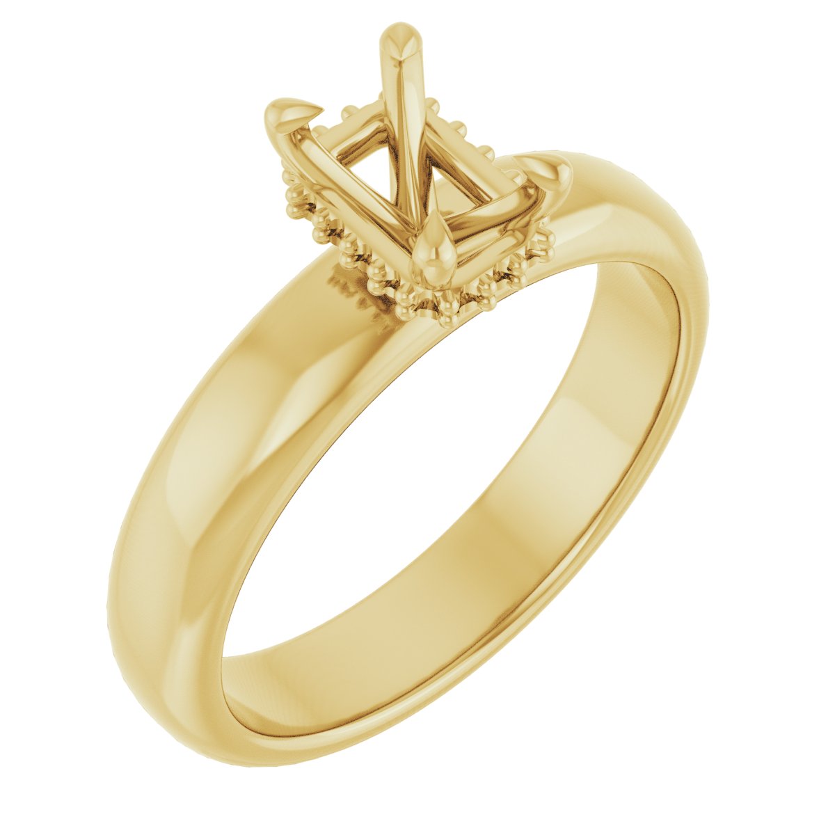 Claw-Prong Hidden Halo-Style Engagement Ring