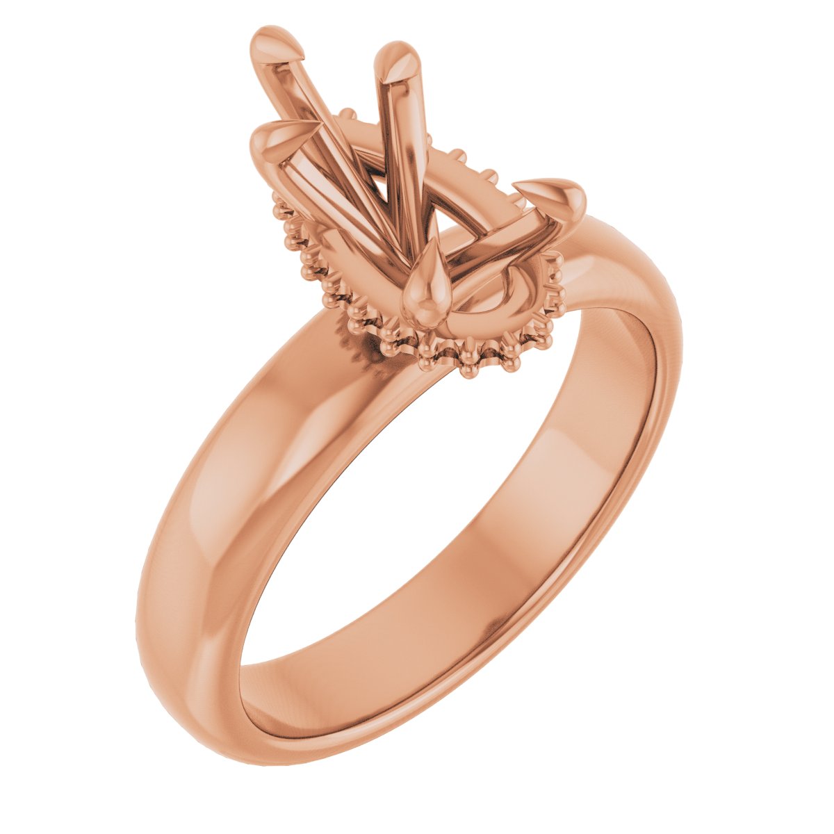 Claw-Prong Hidden Halo-Style Engagement Ring