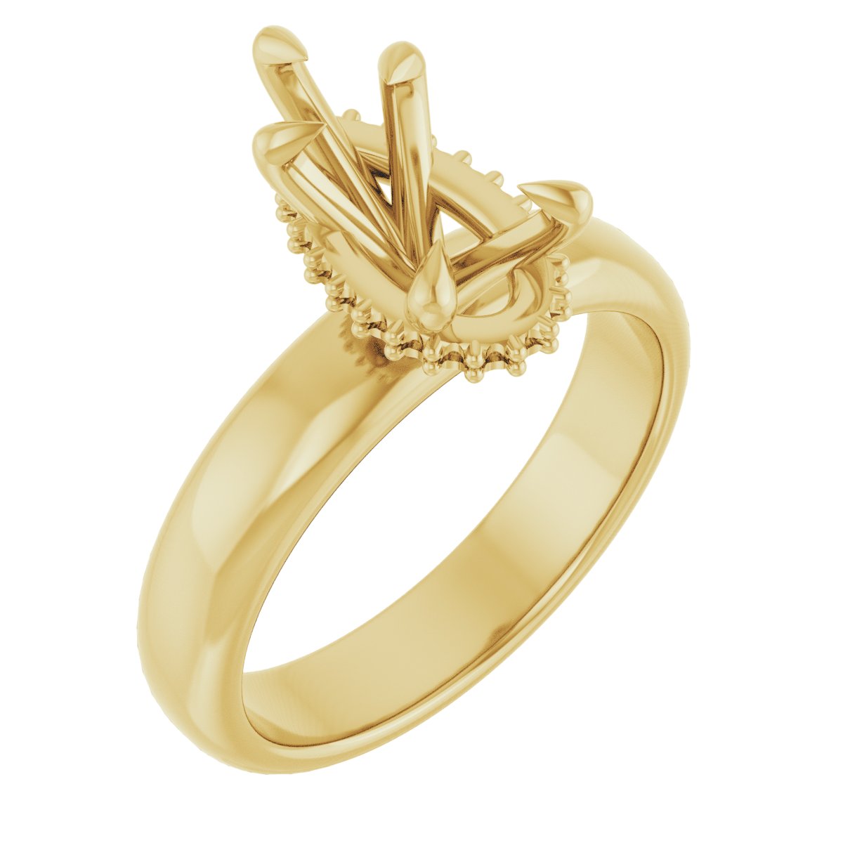 Claw-Prong Hidden Halo-Style Engagement Ring