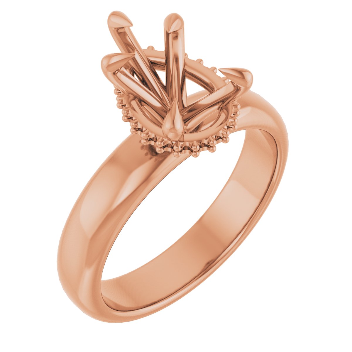 Claw-Prong Hidden Halo-Style Engagement Ring