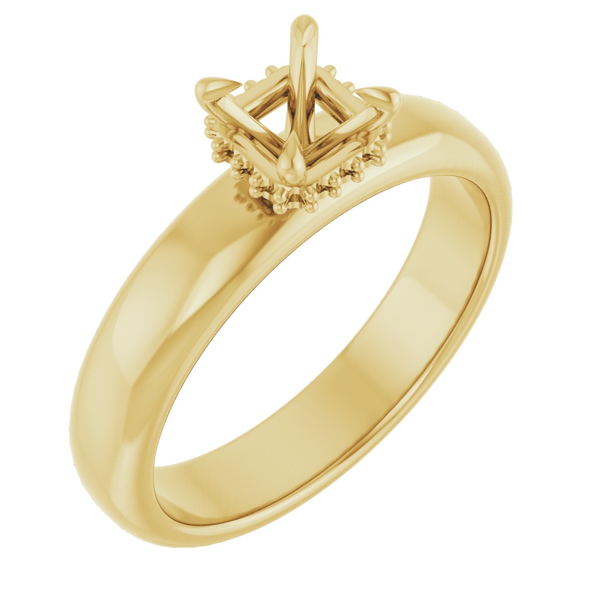 Claw-Prong Hidden Halo-Style Engagement Ring