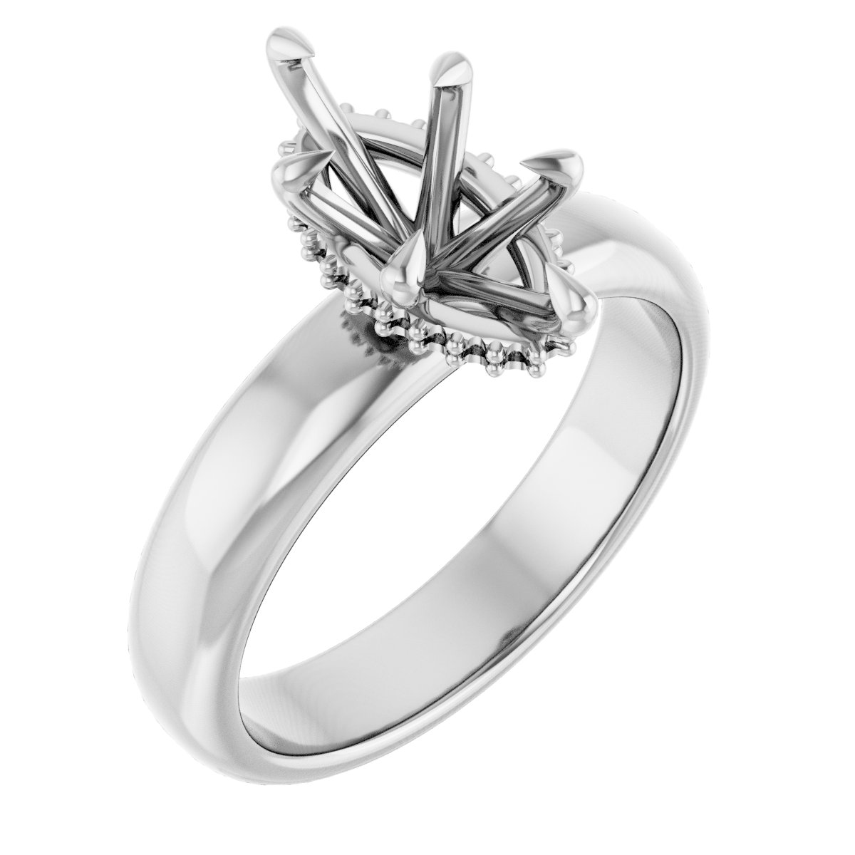Claw-Prong Hidden Halo-Style Engagement Ring