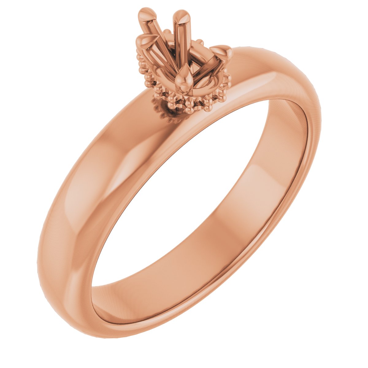 Claw-Prong Hidden Halo-Style Engagement Ring