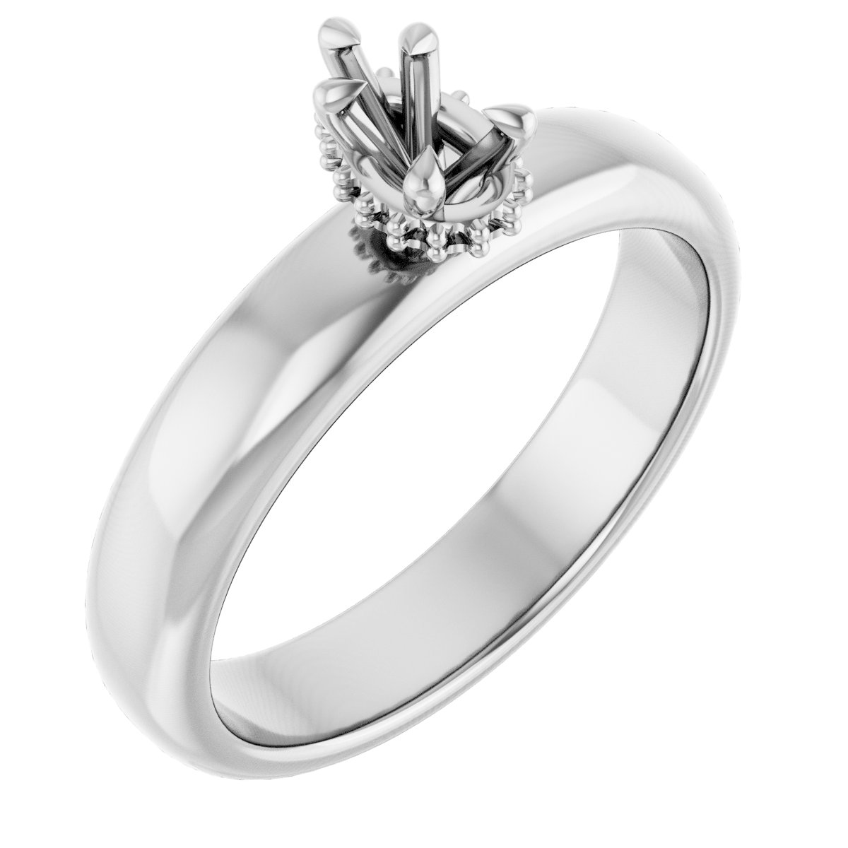 Claw-Prong Hidden Halo-Style Engagement Ring