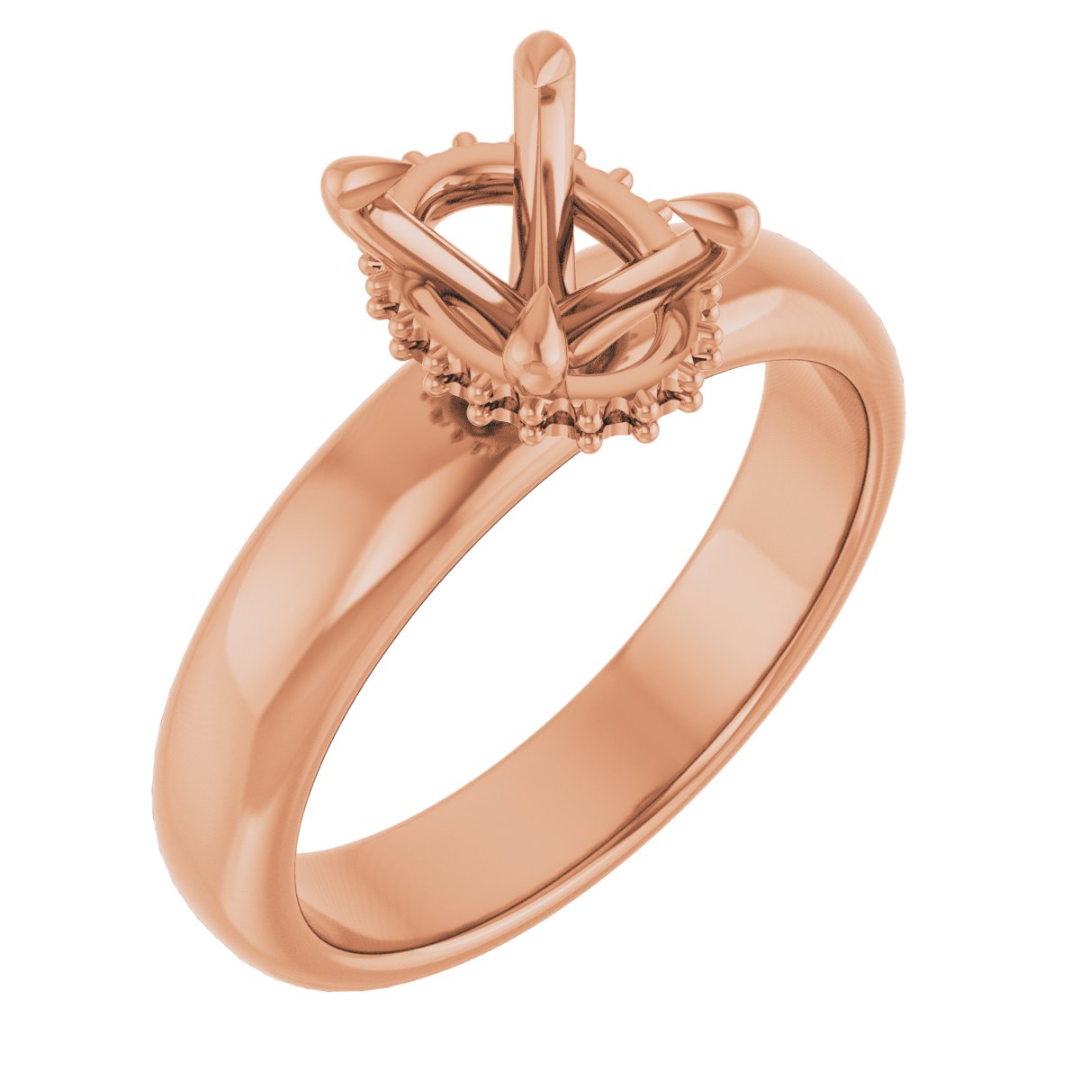 Claw-Prong Hidden Halo-Style Engagement Ring