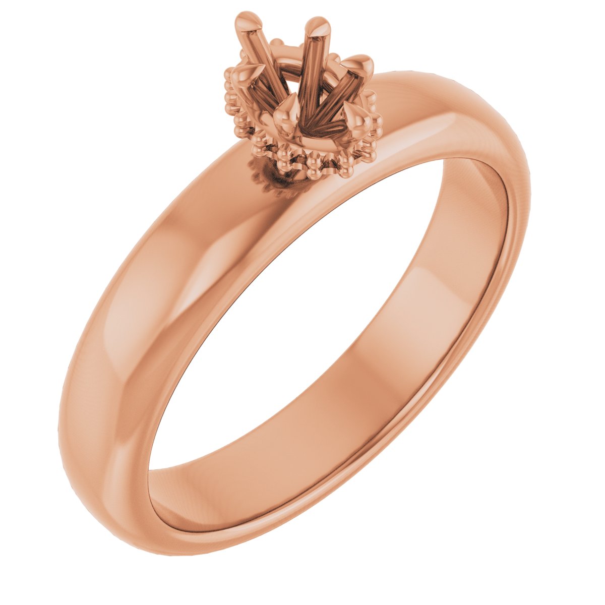 Claw-Prong Hidden Halo-Style Engagement Ring