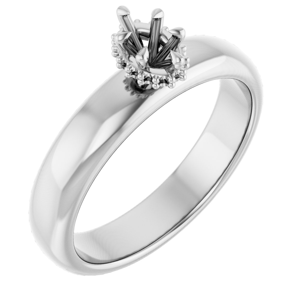 Claw-Prong Hidden Halo-Style Engagement Ring