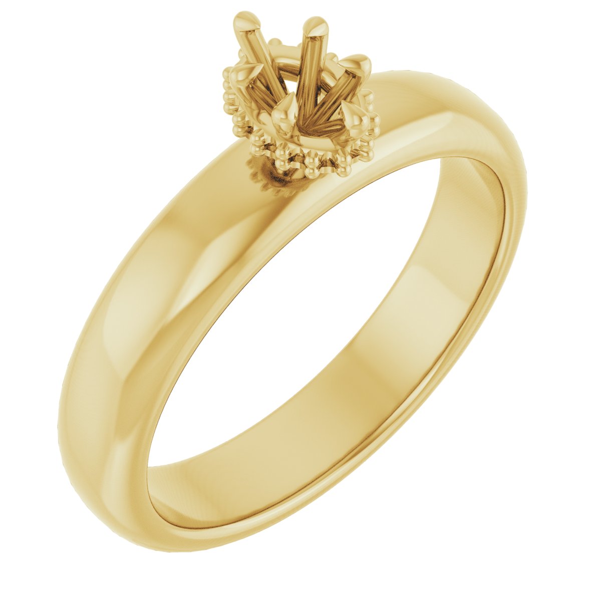 Claw-Prong Hidden Halo-Style Engagement Ring