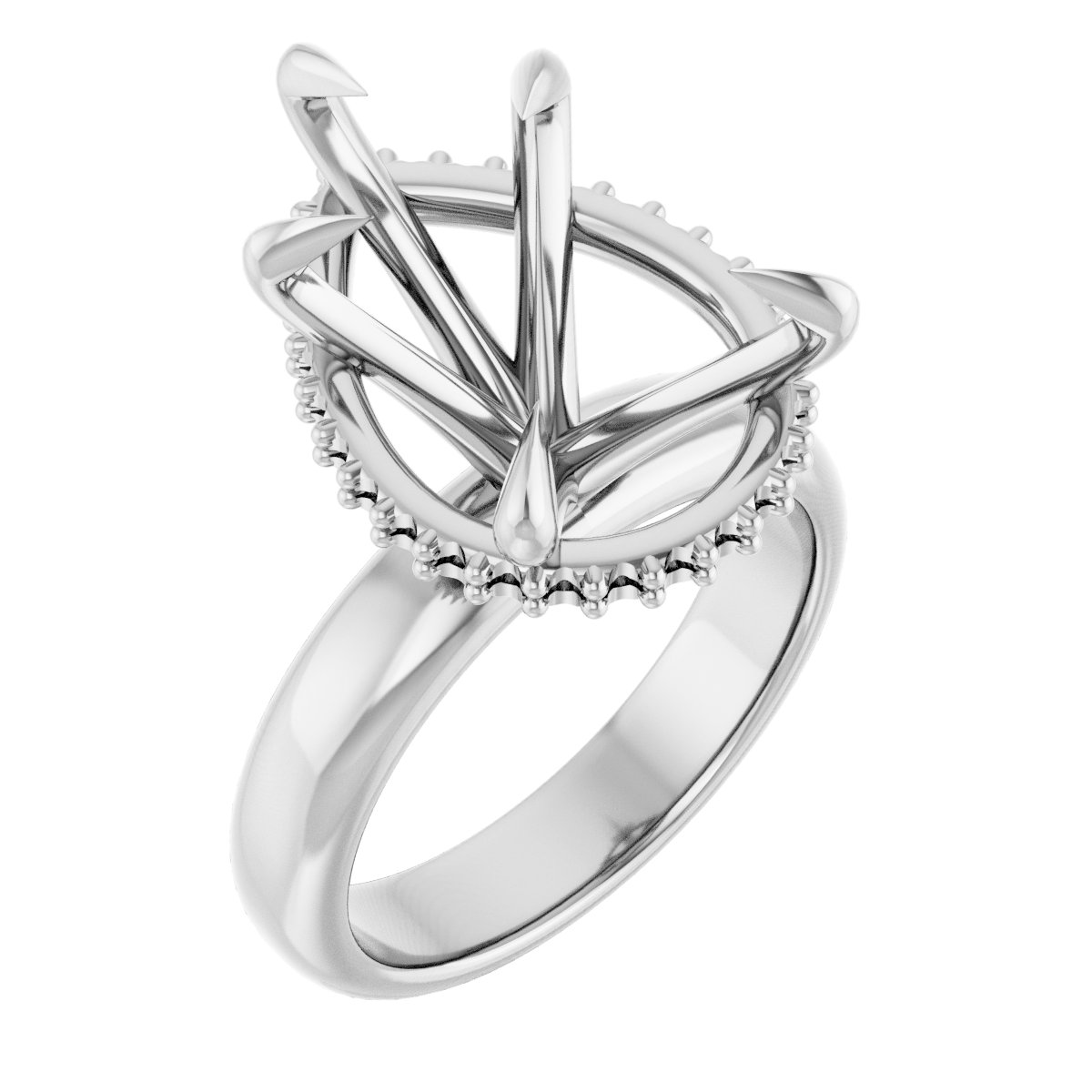 Claw-Prong Hidden Halo-Style Engagement Ring