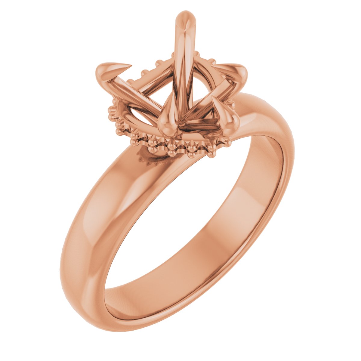 Claw-Prong Hidden Halo-Style Engagement Ring