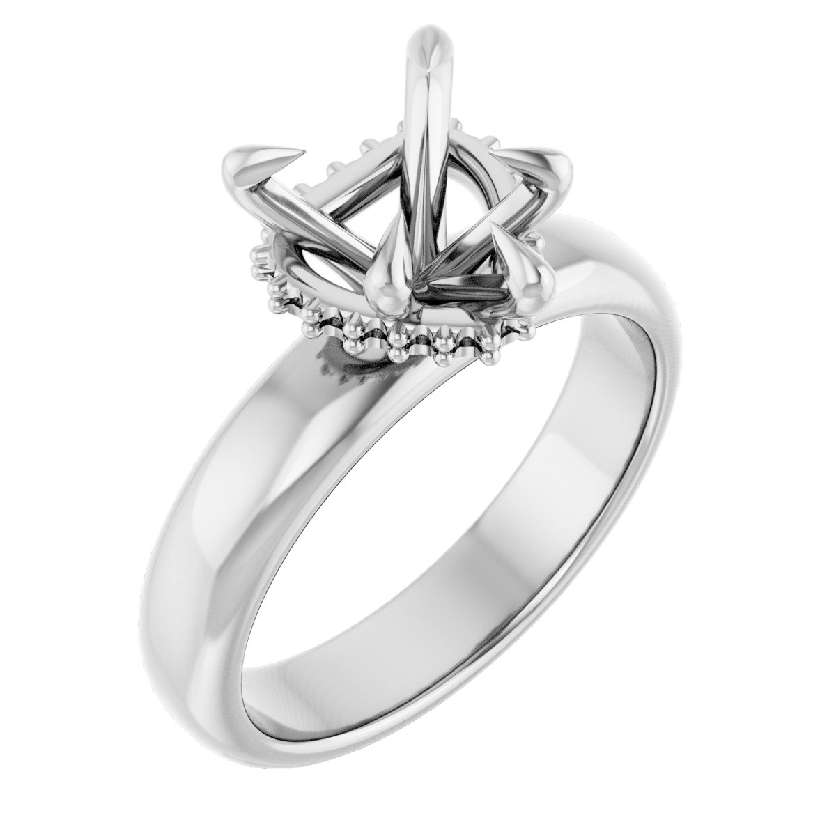 Claw-Prong Hidden Halo-Style Engagement Ring