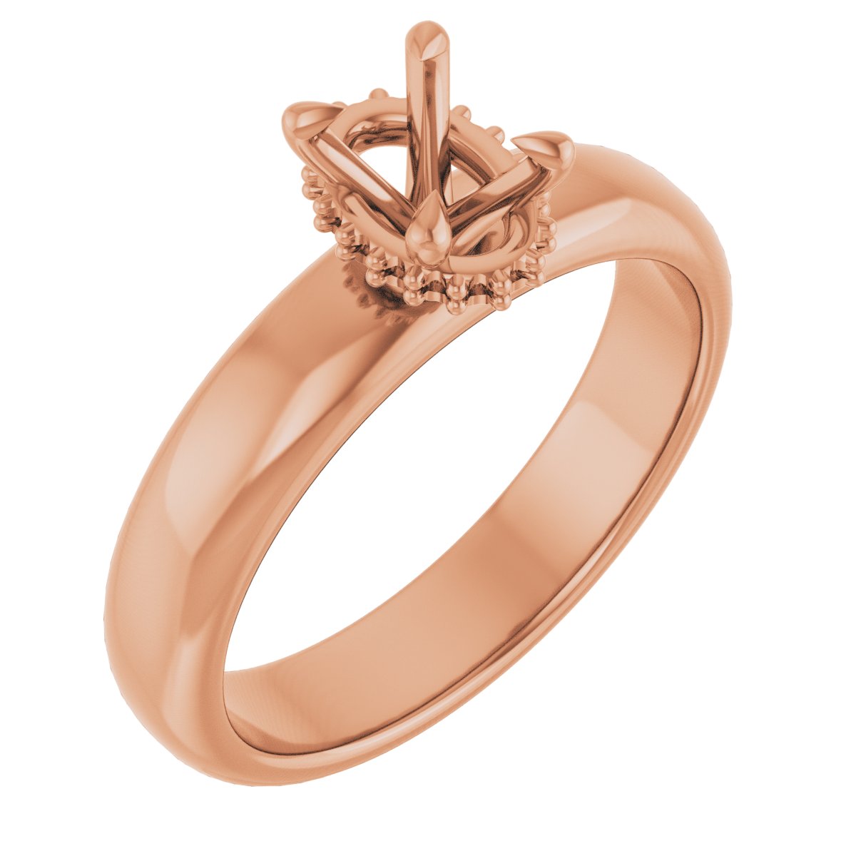 Claw-Prong Hidden Halo-Style Engagement Ring