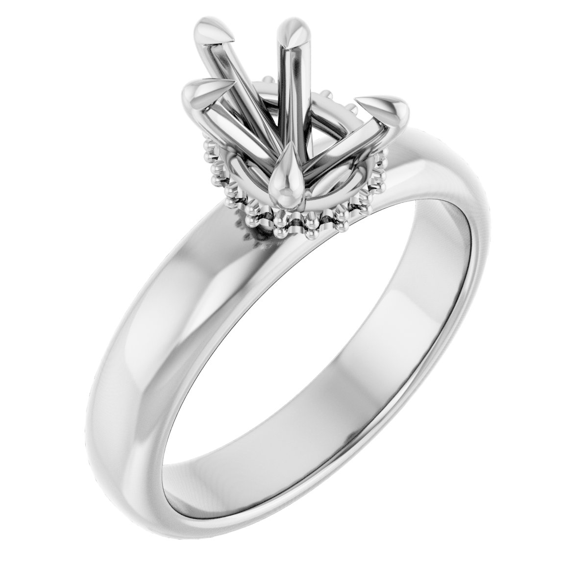 Claw-Prong Hidden Halo-Style Engagement Ring