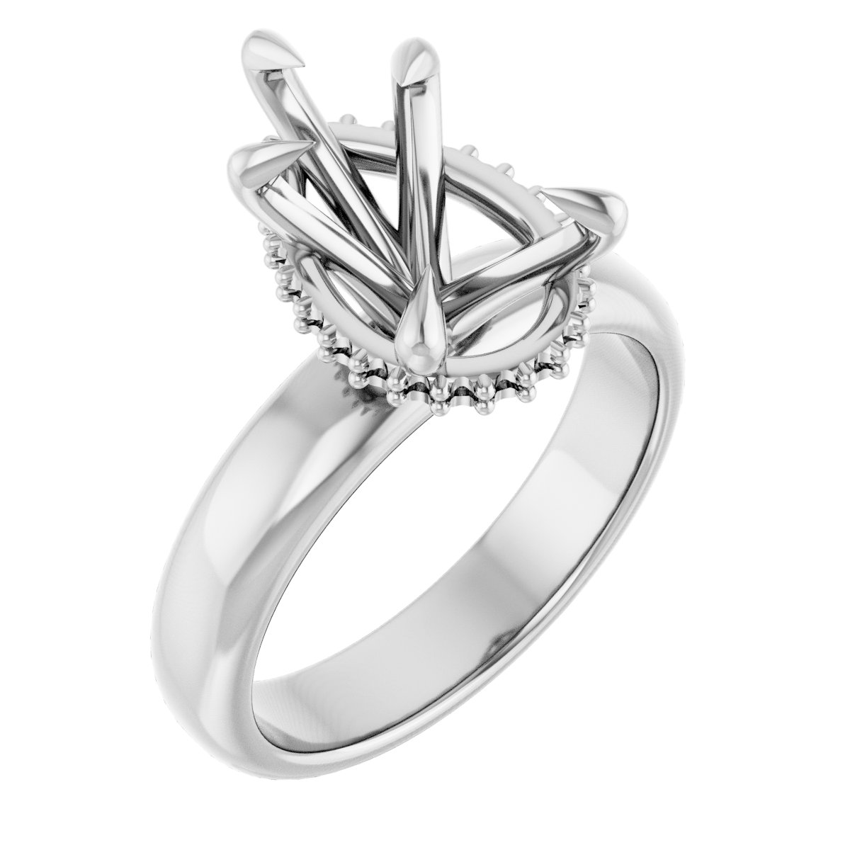 Claw-Prong Hidden Halo-Style Engagement Ring