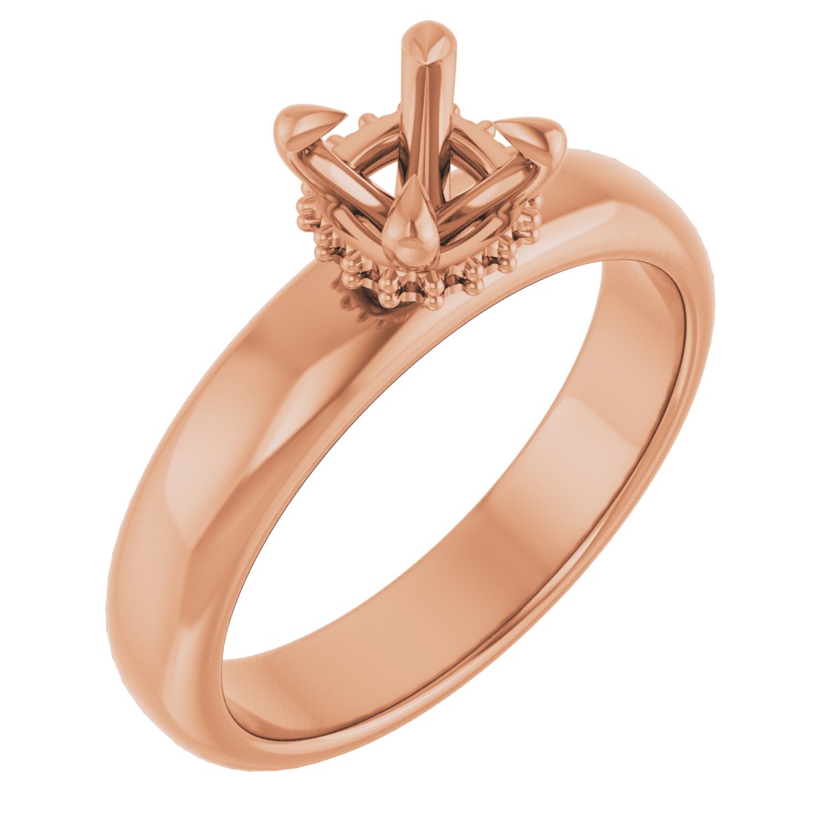 Claw-Prong Hidden Halo-Style Engagement Ring