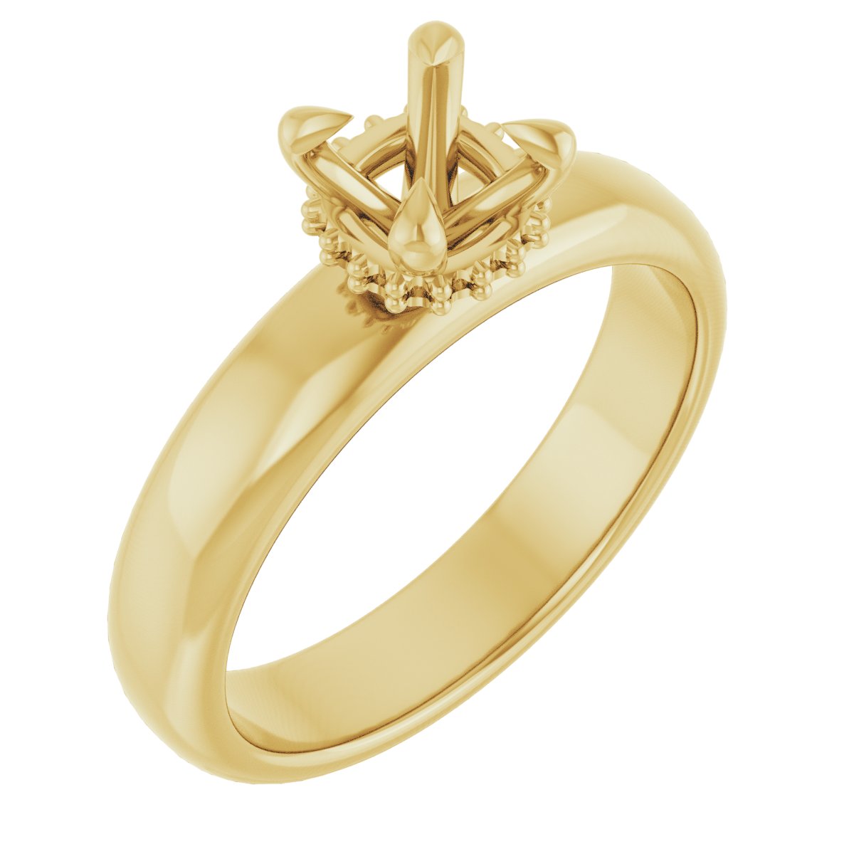 Claw-Prong Hidden Halo-Style Engagement Ring