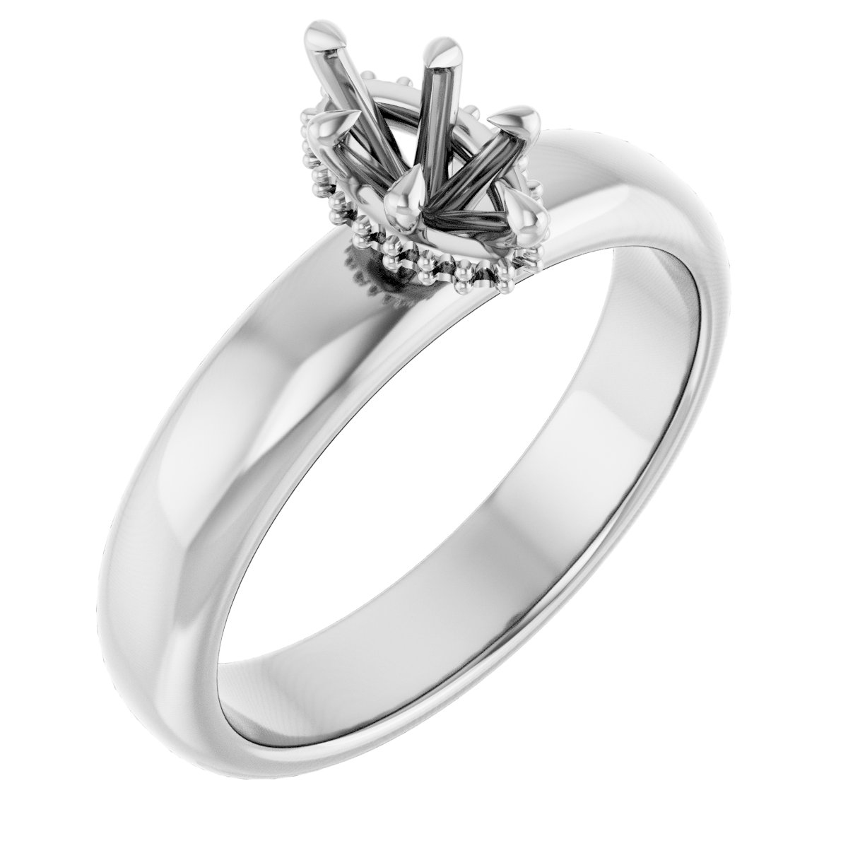 Claw-Prong Hidden Halo-Style Engagement Ring