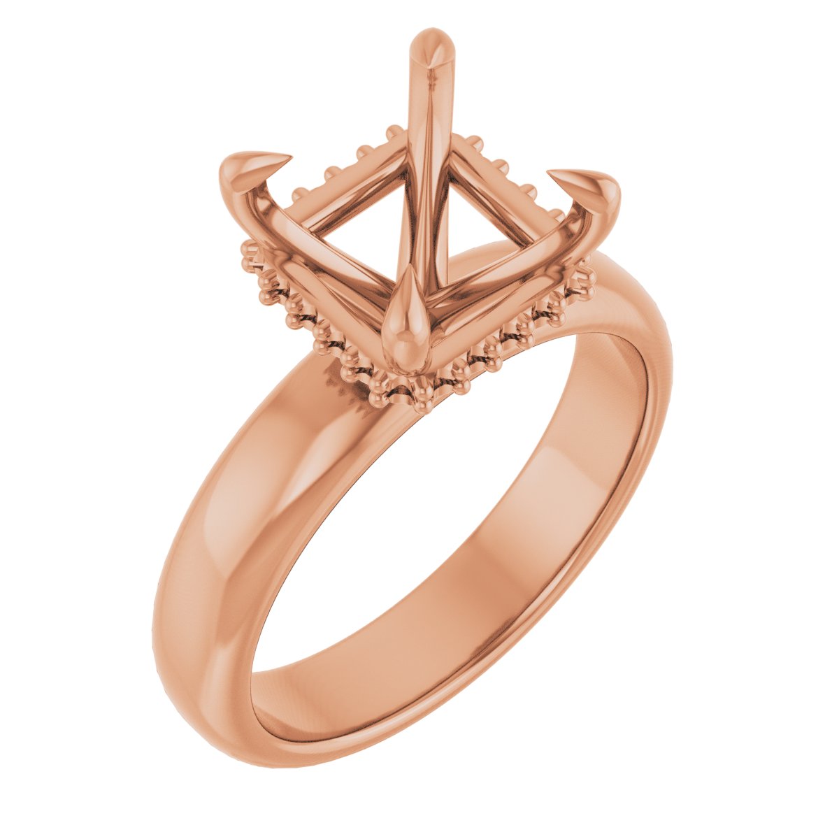 Claw-Prong Hidden Halo-Style Engagement Ring