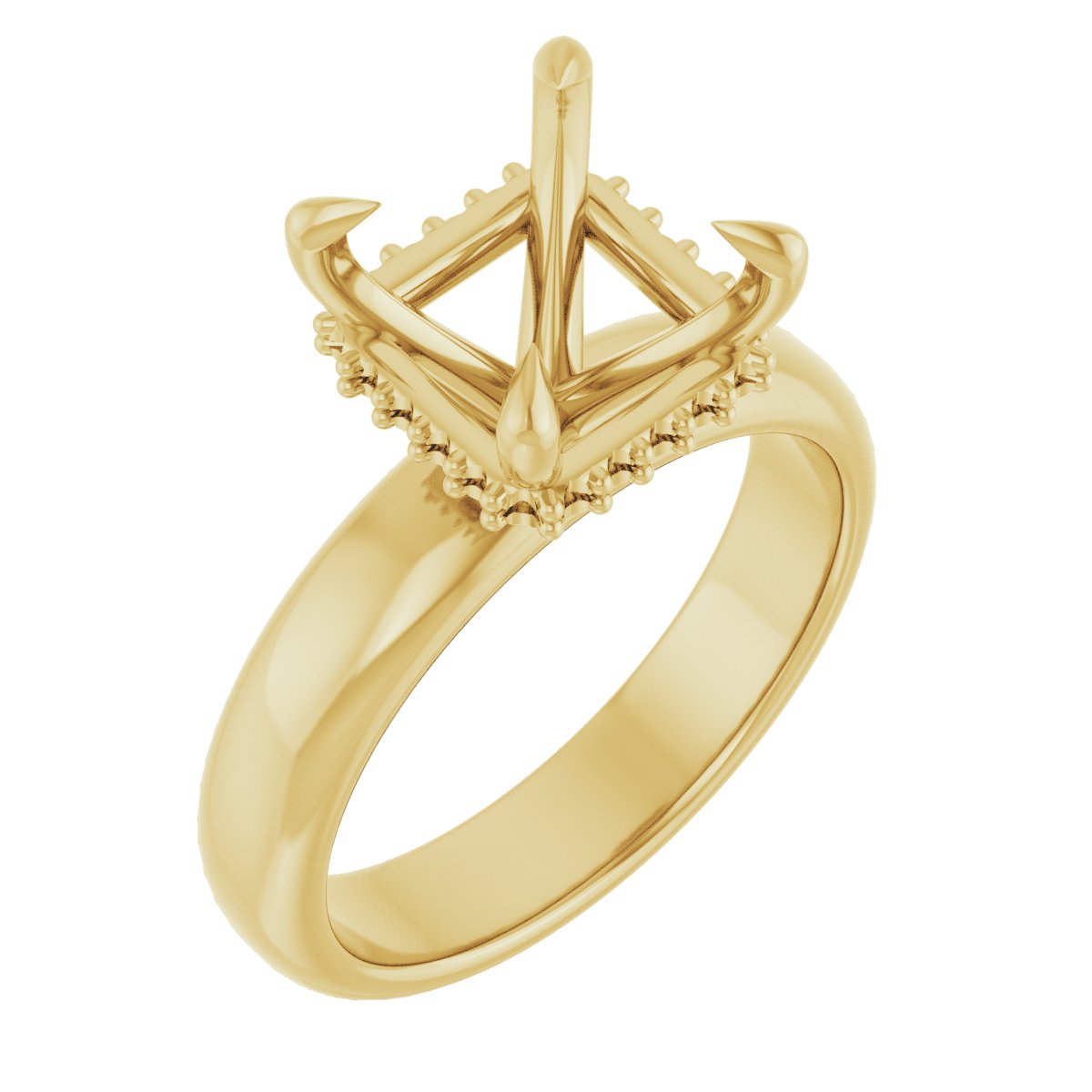 Claw-Prong Hidden Halo-Style Engagement Ring
