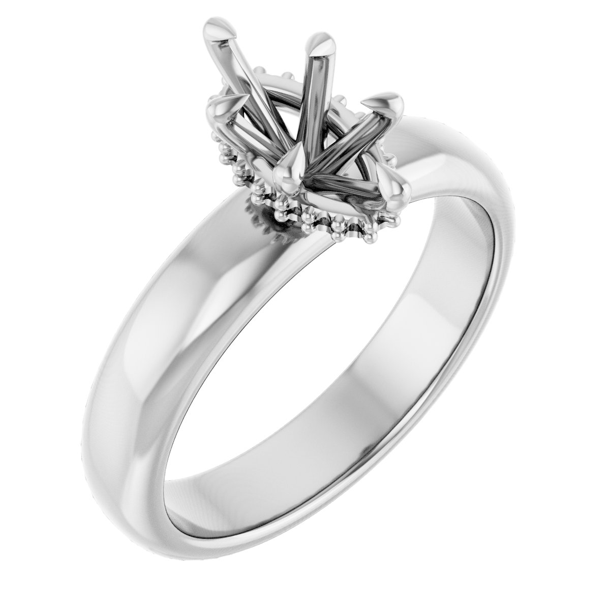 Claw-Prong Hidden Halo-Style Engagement Ring