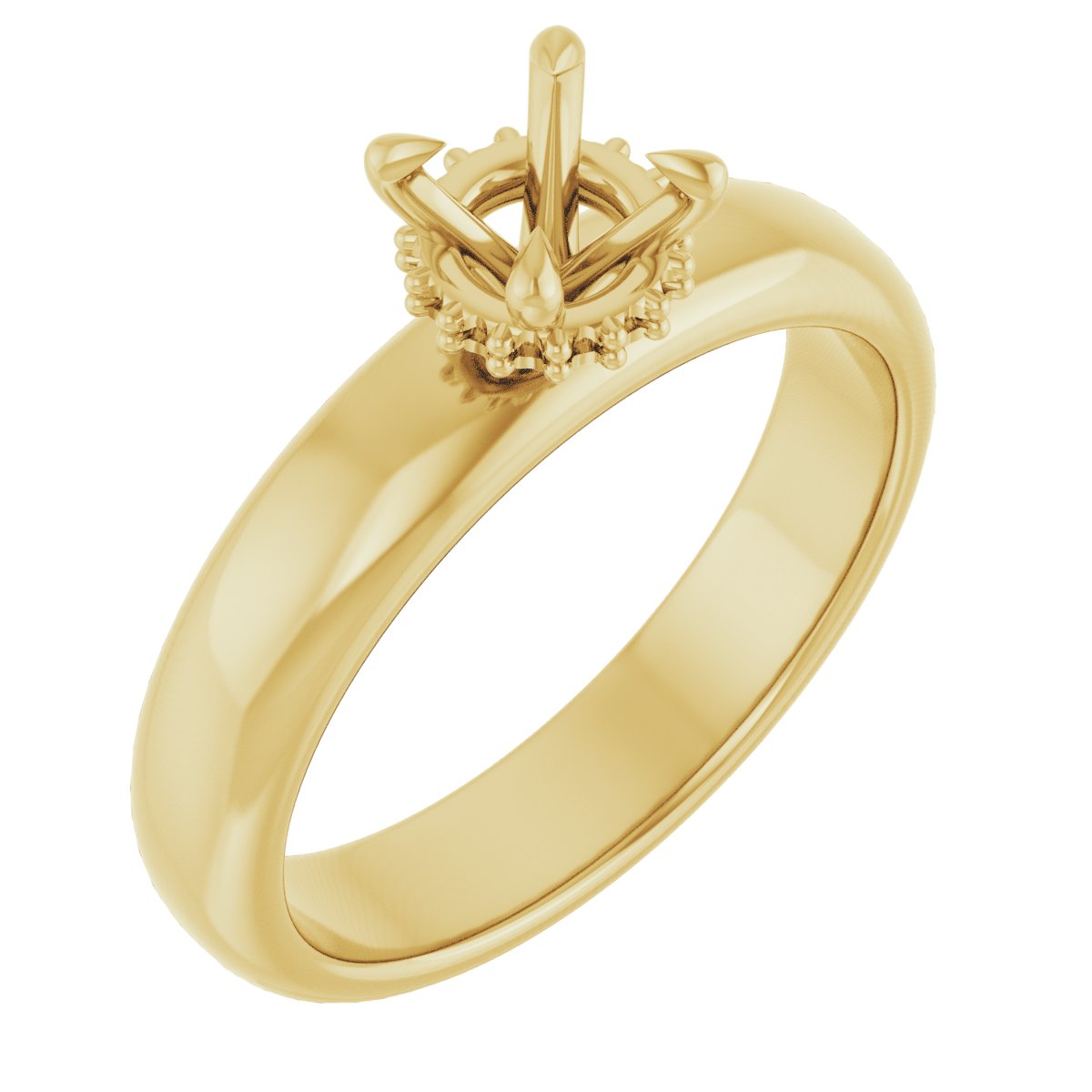 Claw-Prong Hidden Halo-Style Engagement Ring