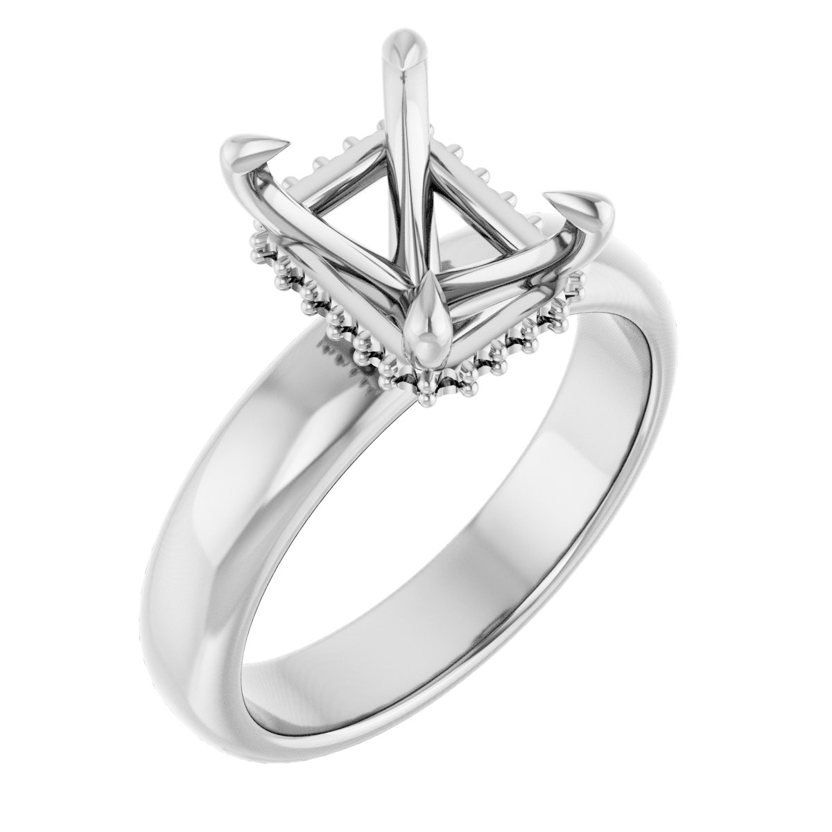 Claw-Prong Hidden Halo-Style Engagement Ring