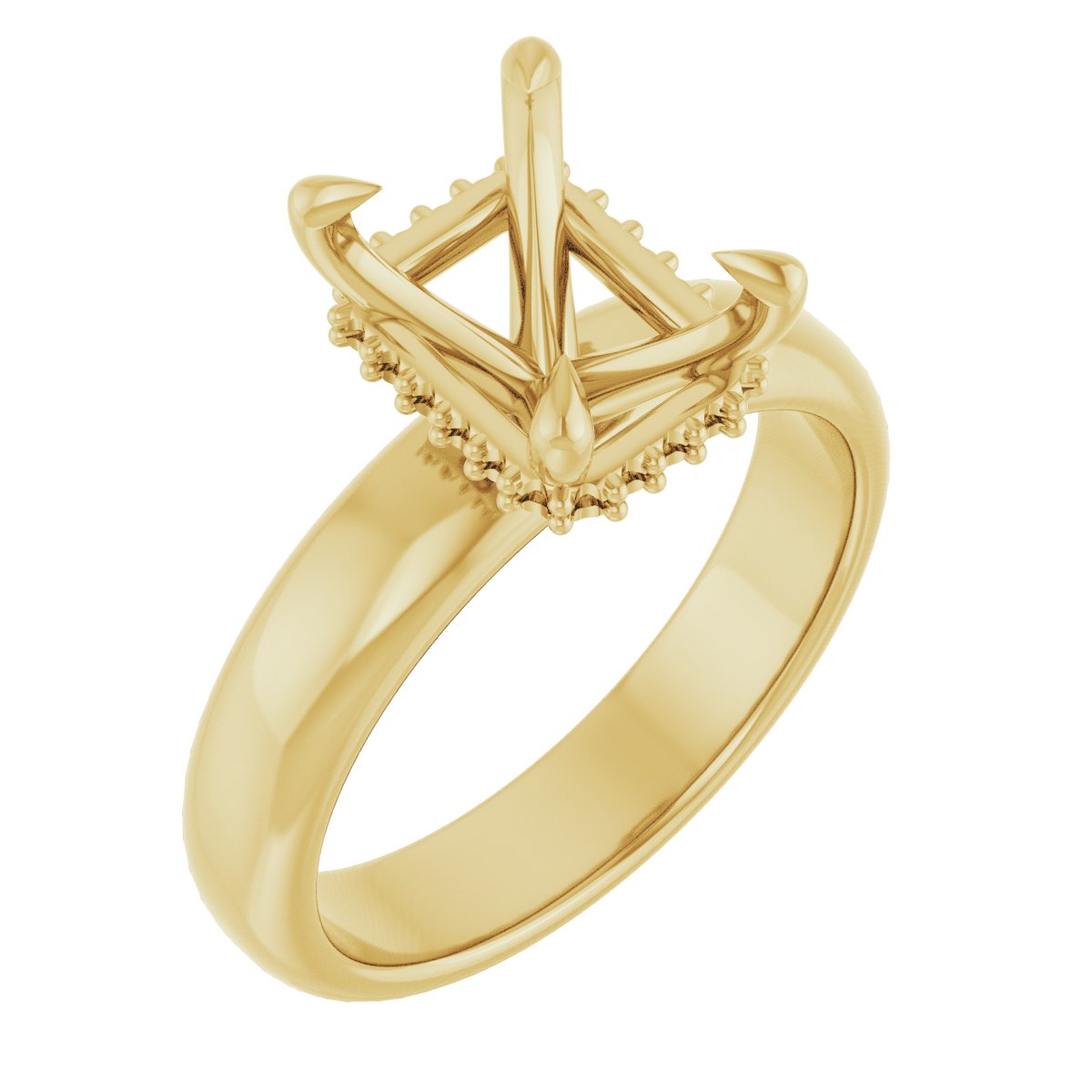 Claw-Prong Hidden Halo-Style Engagement Ring