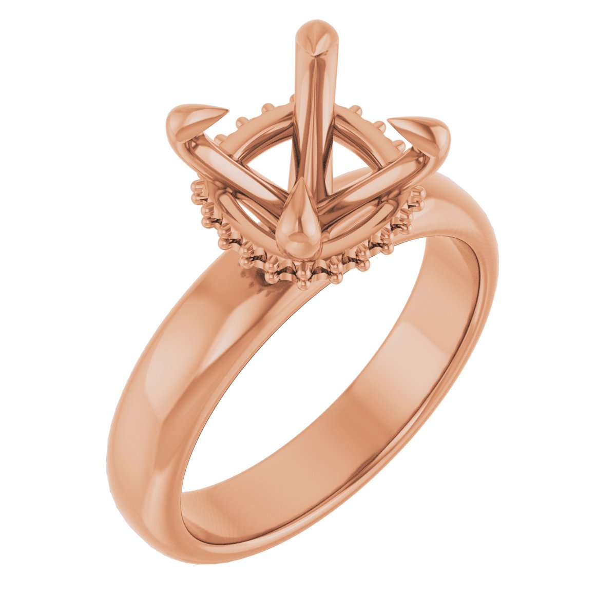 Claw-Prong Hidden Halo-Style Engagement Ring