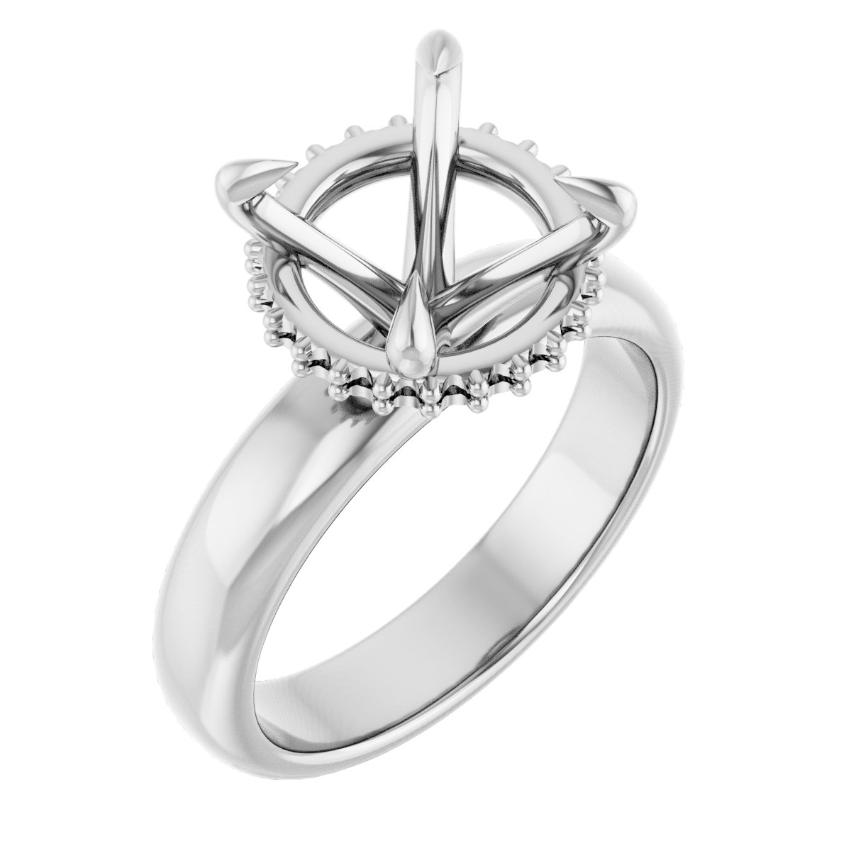 Claw-Prong Hidden Halo-Style Engagement Ring