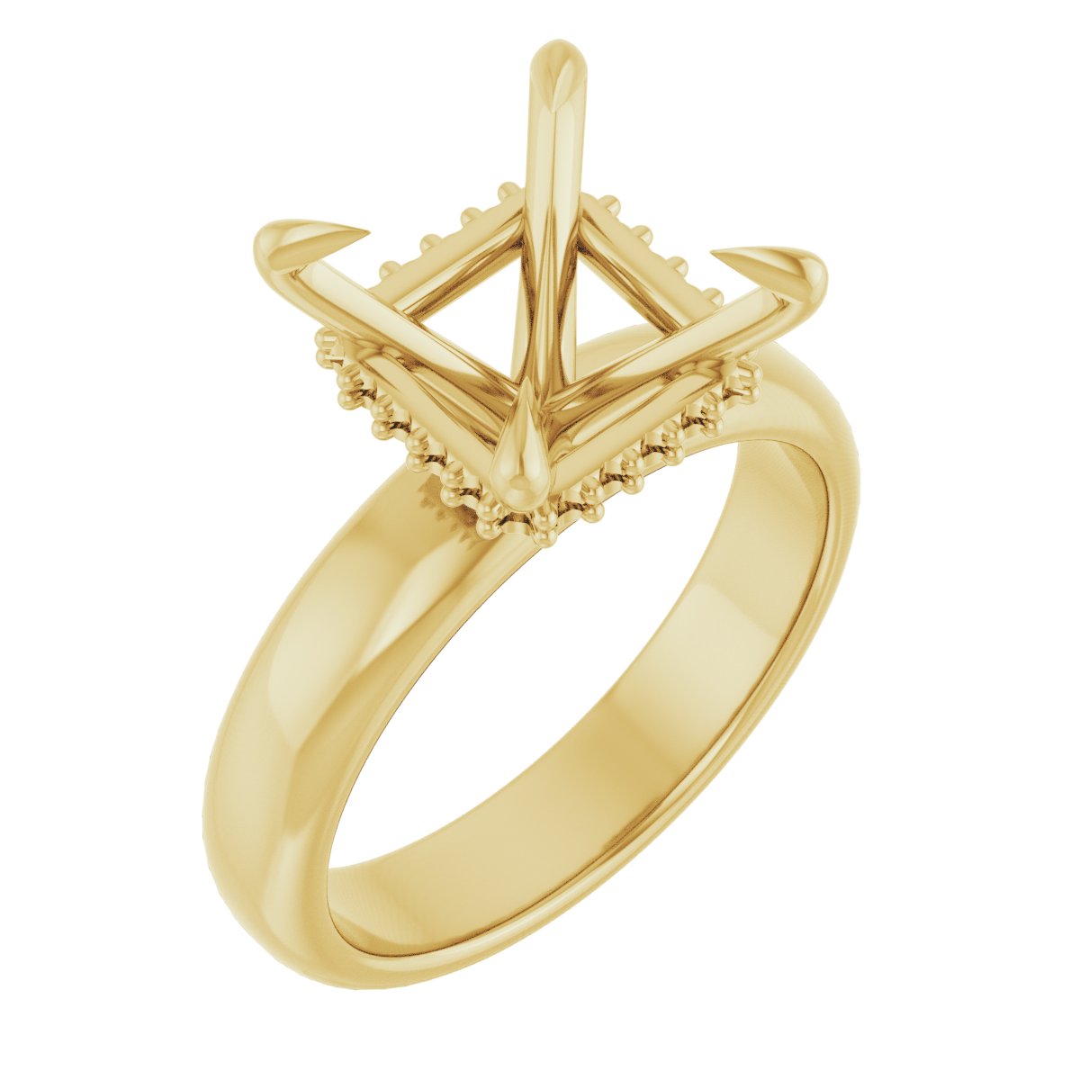 Claw-Prong Hidden Halo-Style Engagement Ring