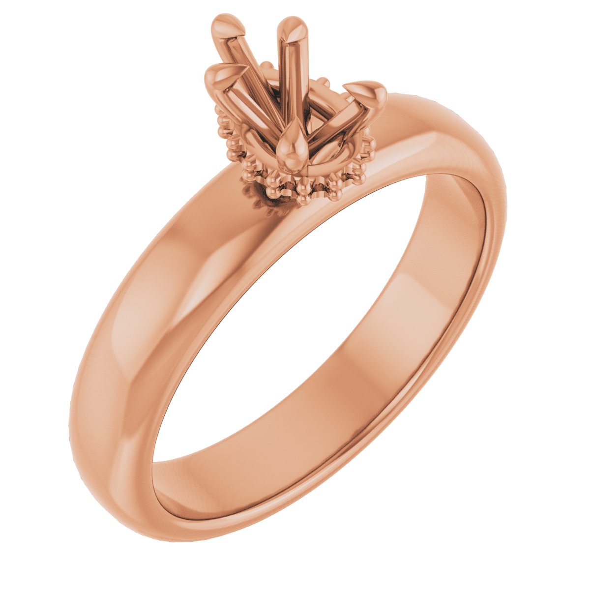 Claw-Prong Hidden Halo-Style Engagement Ring