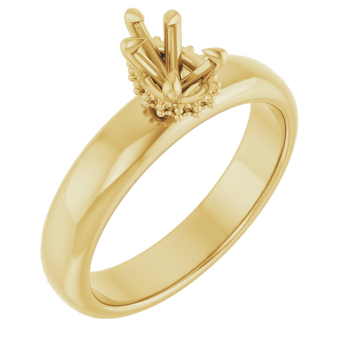 Claw-Prong Hidden Halo-Style Engagement Ring