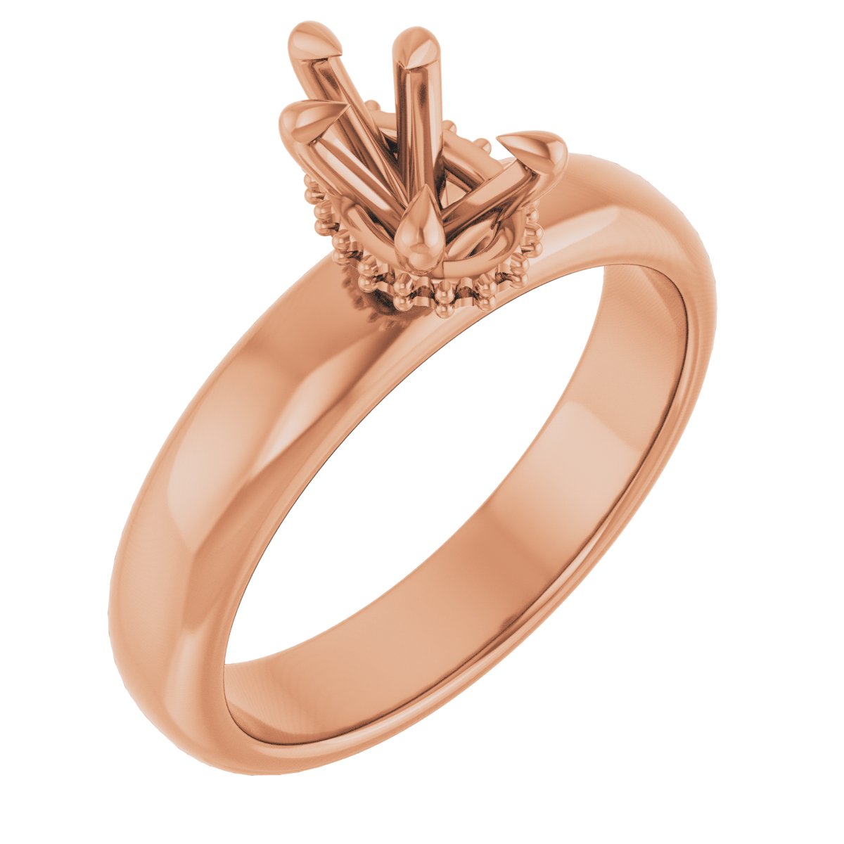 Claw-Prong Hidden Halo-Style Engagement Ring