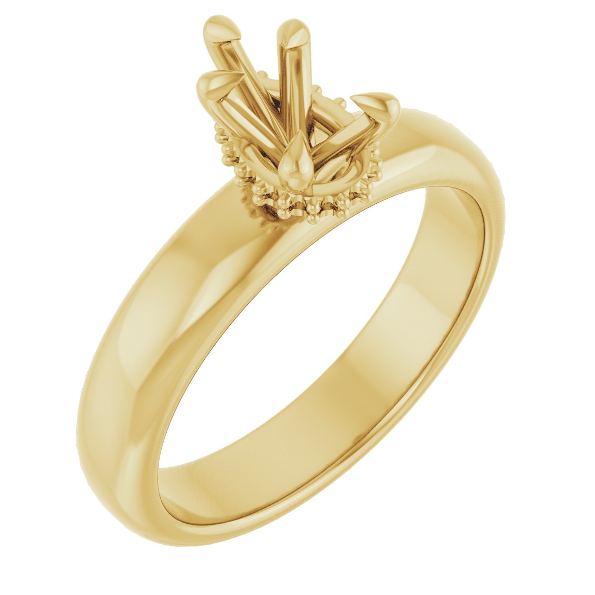 Claw-Prong Hidden Halo-Style Engagement Ring