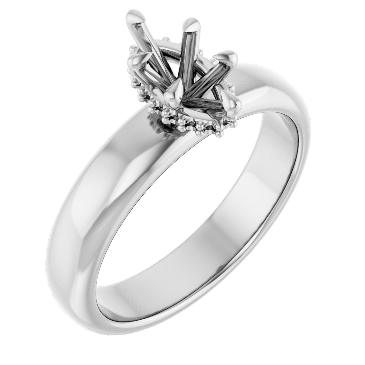 Claw-Prong Hidden Halo-Style Engagement Ring