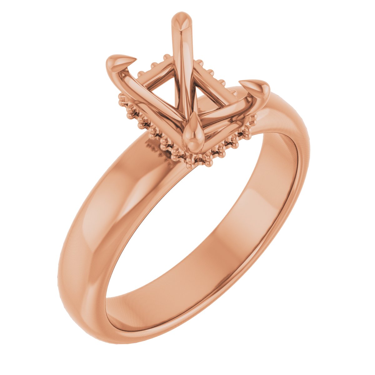 Claw-Prong Hidden Halo-Style Engagement Ring