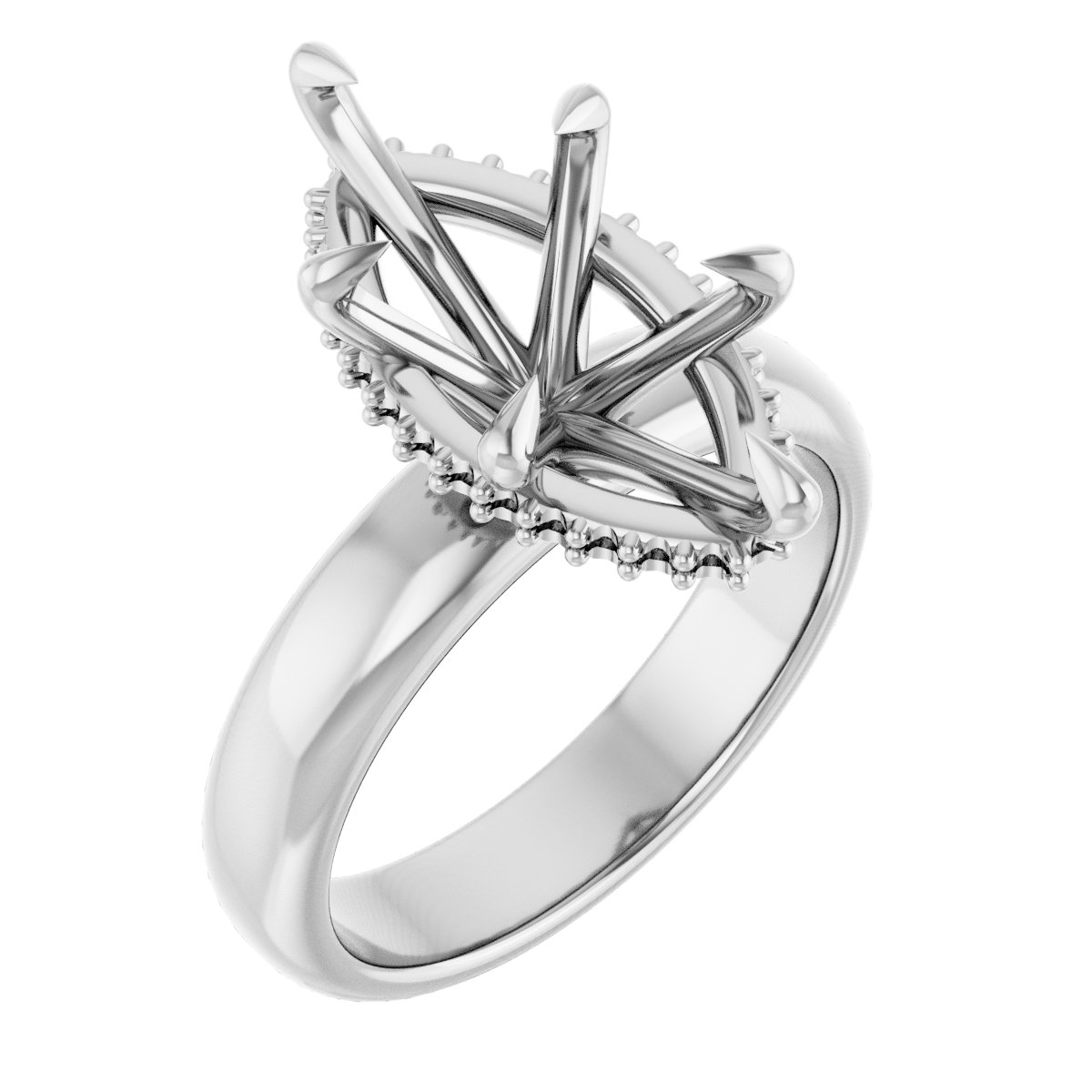 Claw-Prong Hidden Halo-Style Engagement Ring