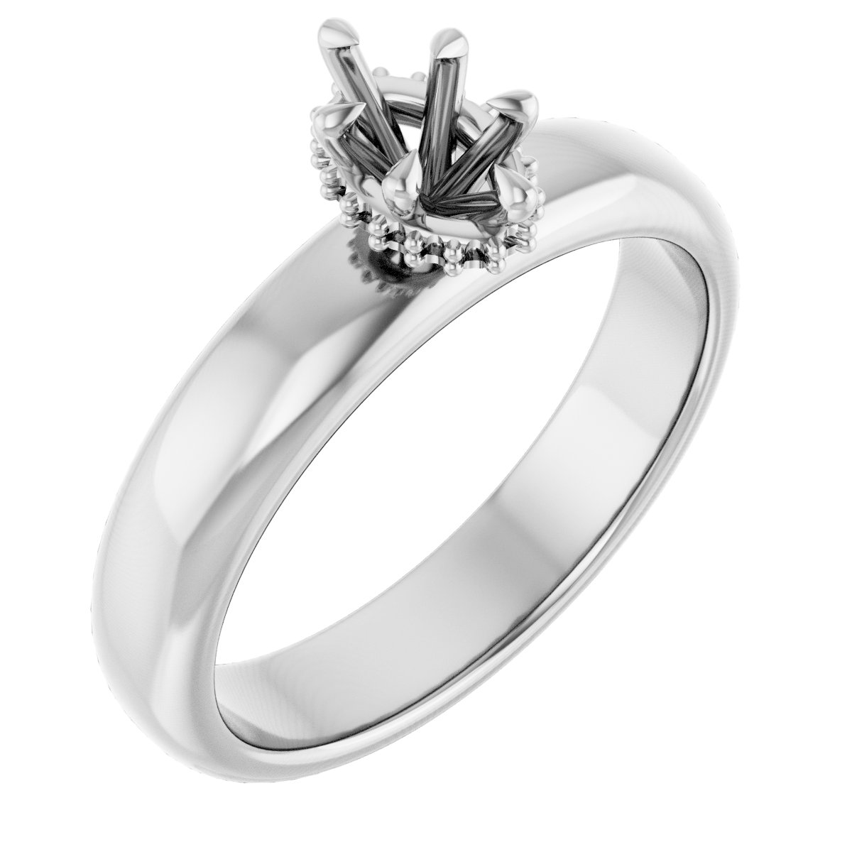 Claw-Prong Hidden Halo-Style Engagement Ring