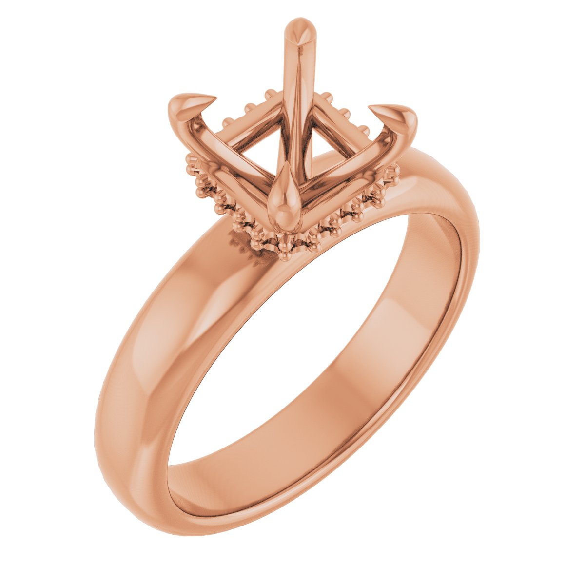 Claw-Prong Hidden Halo-Style Engagement Ring