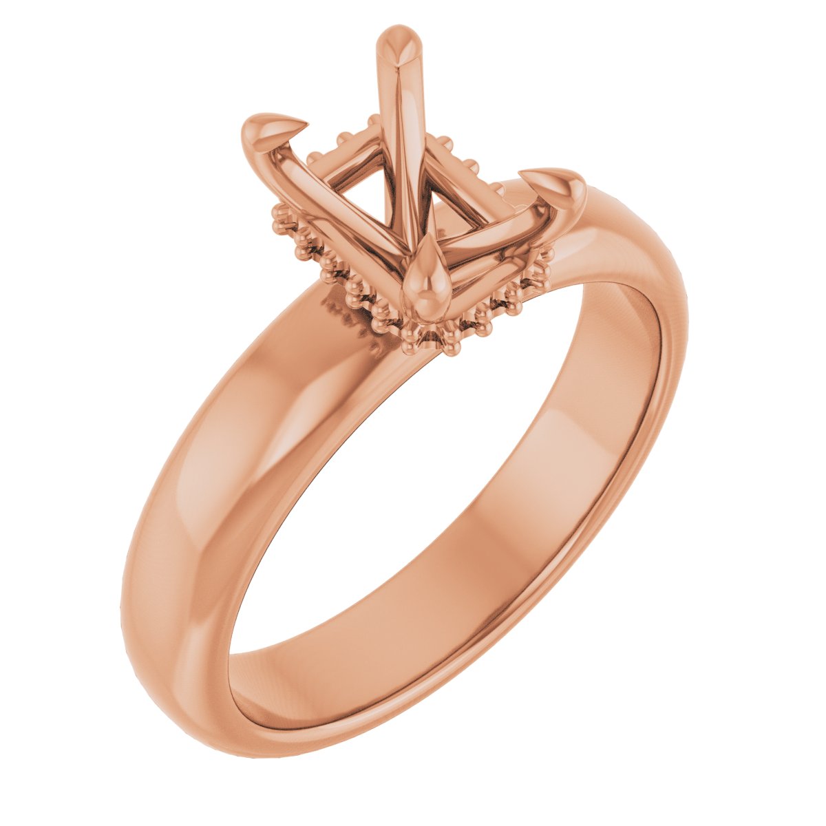 Claw-Prong Hidden Halo-Style Engagement Ring