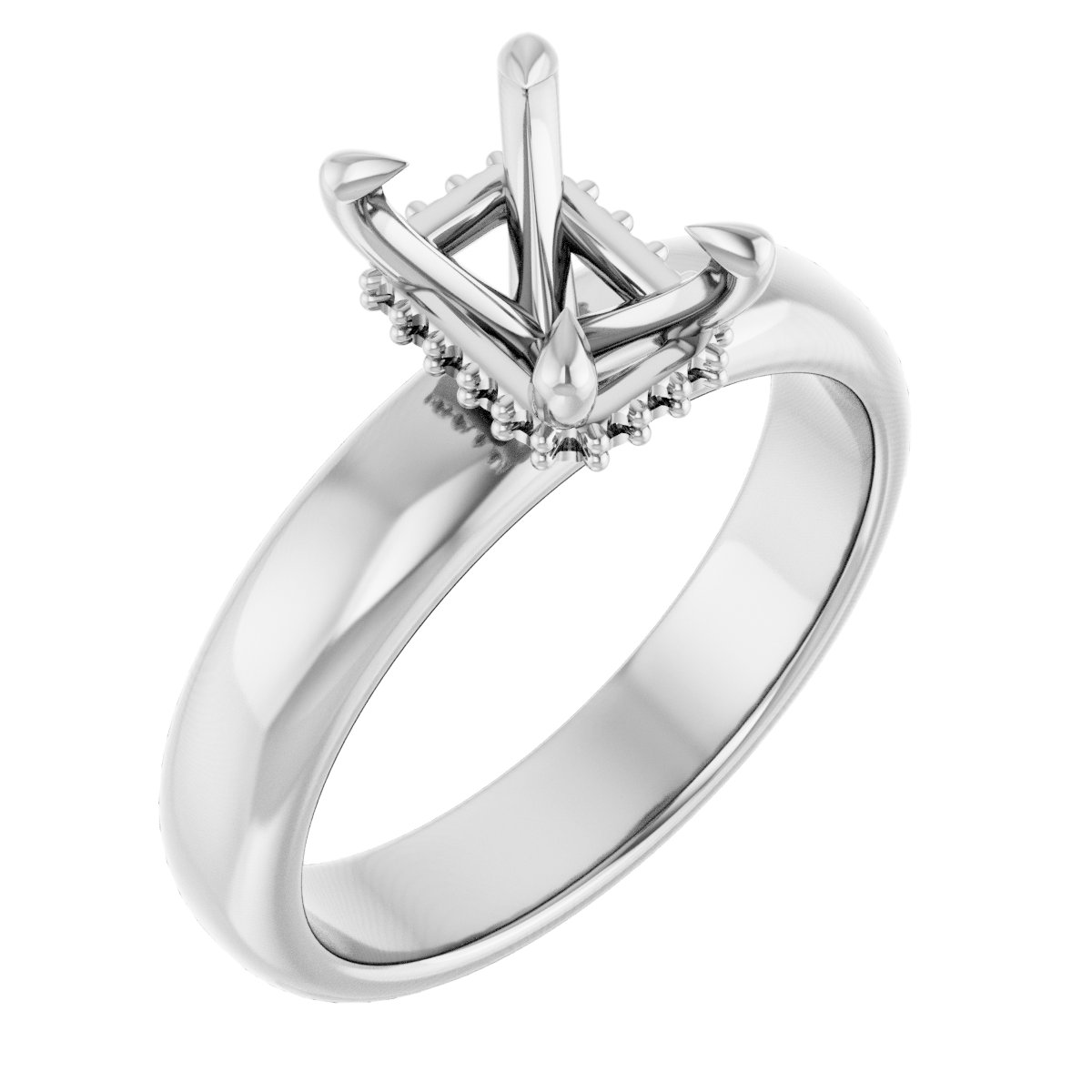 Claw-Prong Hidden Halo-Style Engagement Ring