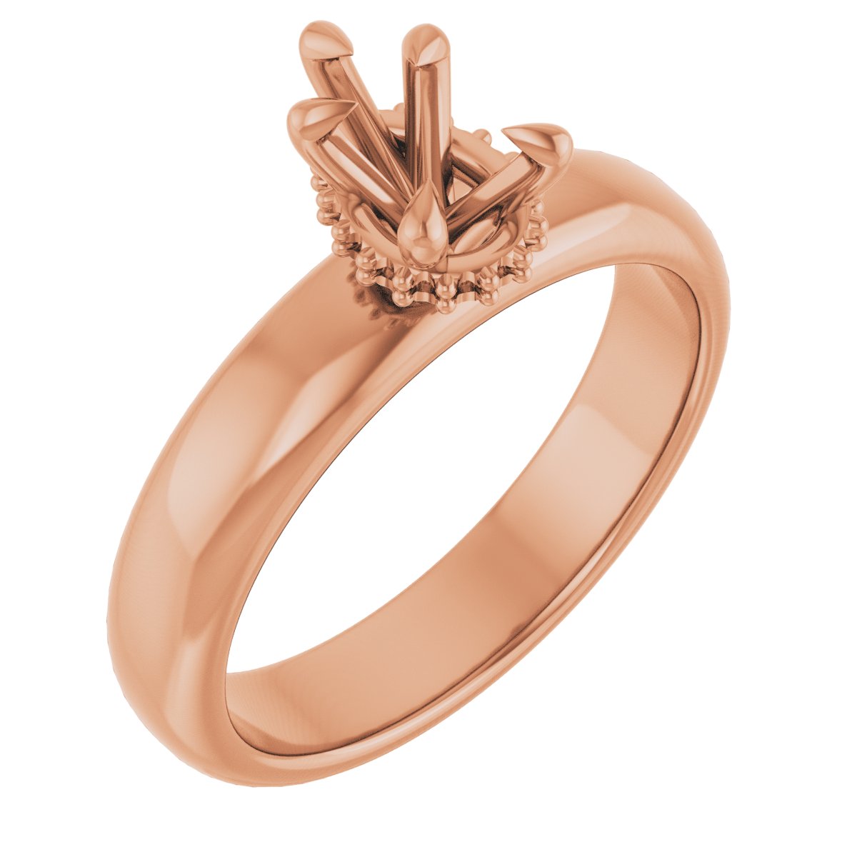 Claw-Prong Hidden Halo-Style Engagement Ring