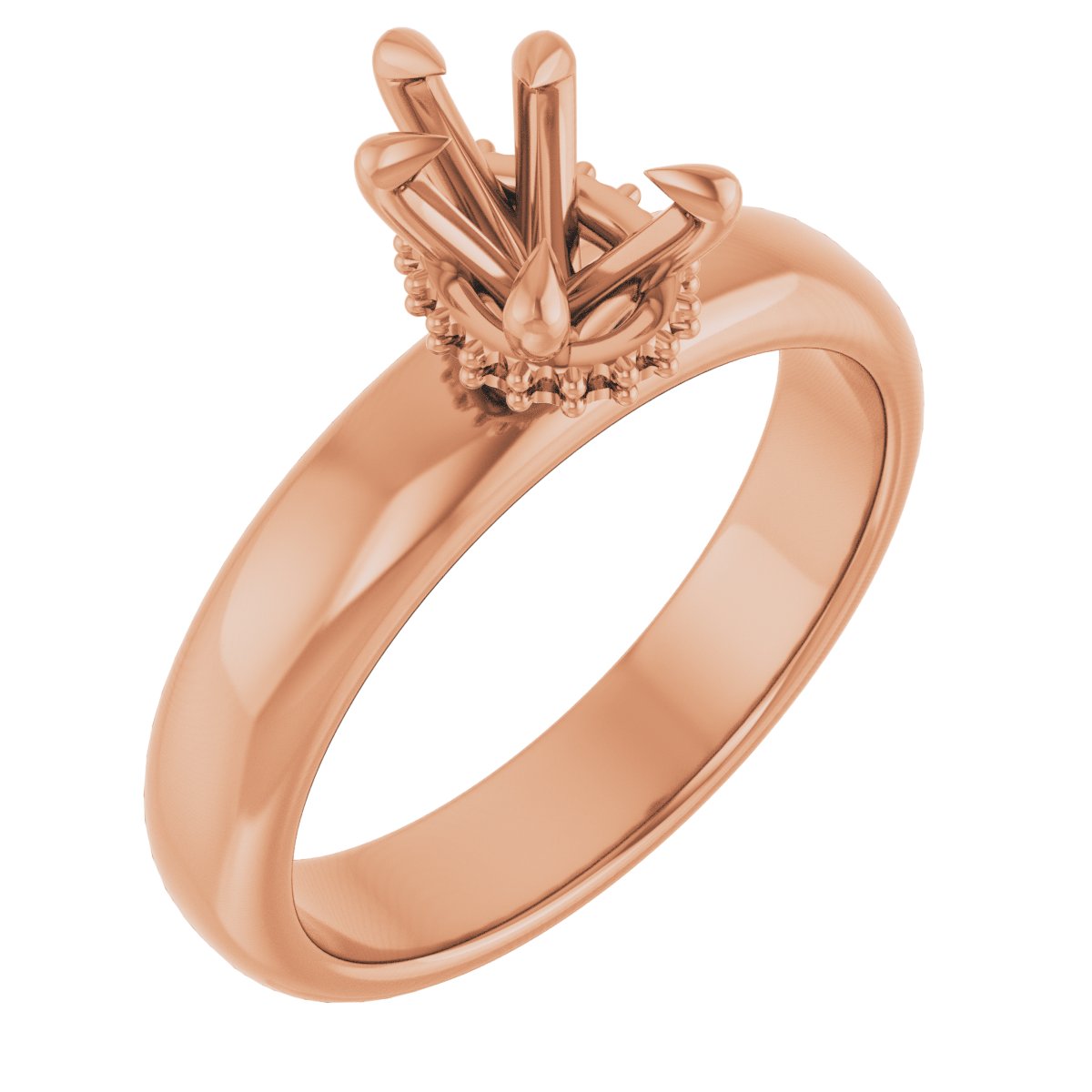Claw-Prong Hidden Halo-Style Engagement Ring