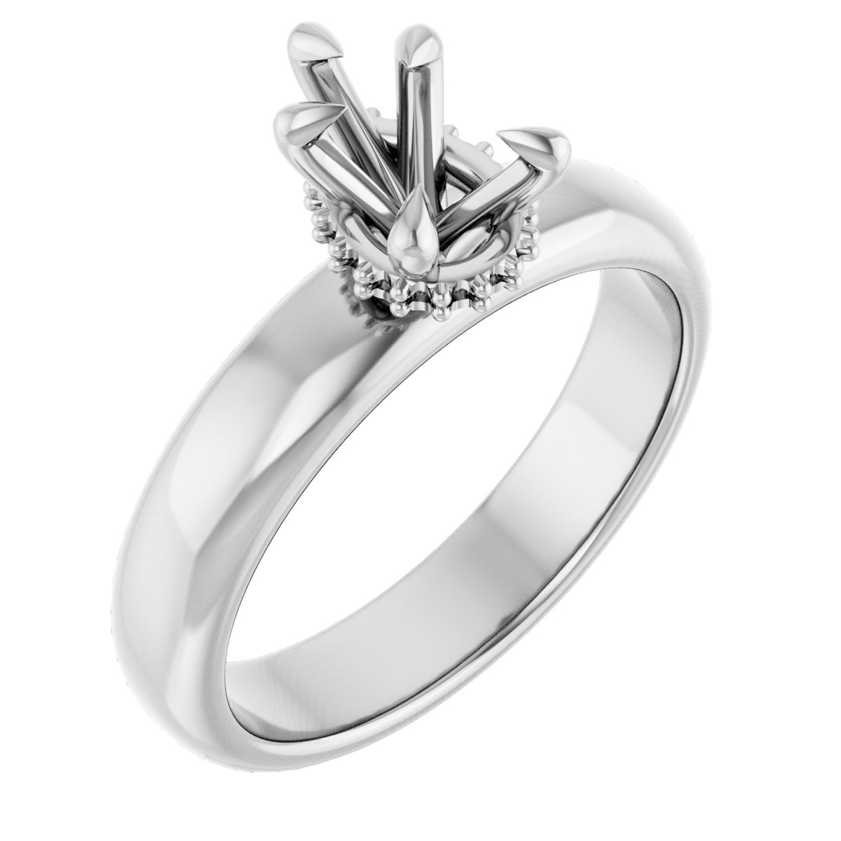 Claw-Prong Hidden Halo-Style Engagement Ring
