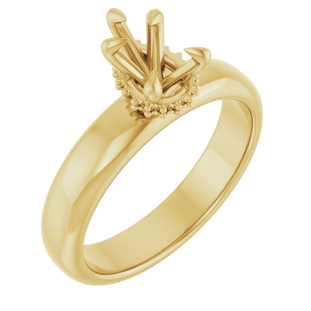 Claw-Prong Hidden Halo-Style Engagement Ring